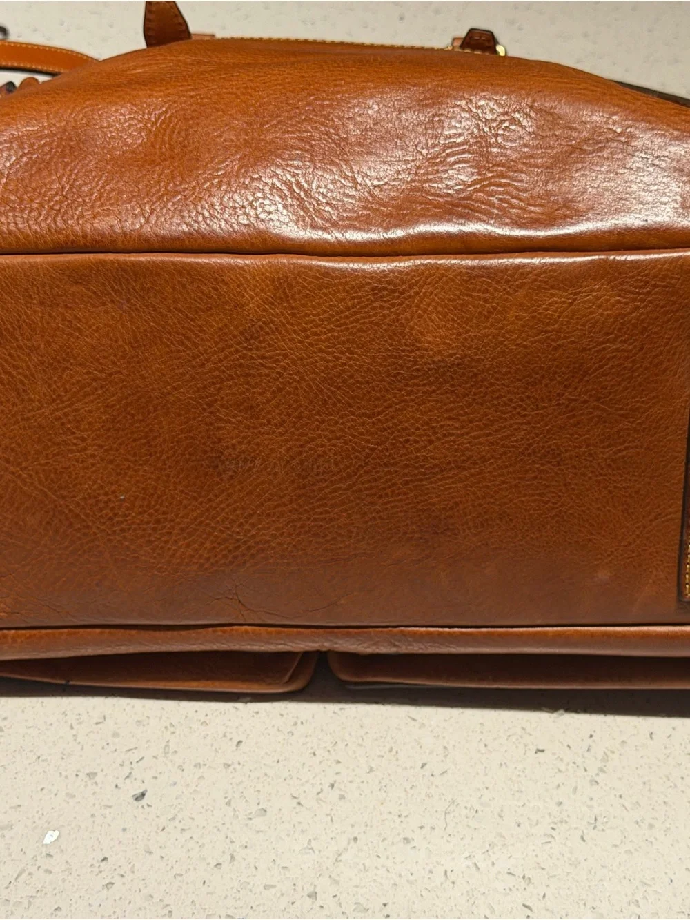 Dooney & Bourke Florentine Cognac Leather Structured Satchel